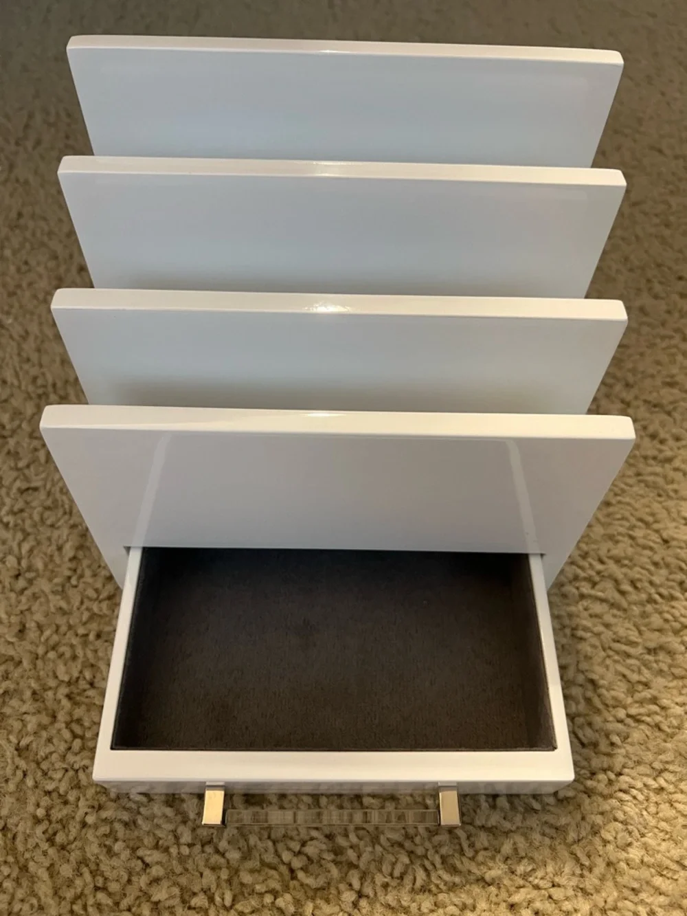 Z Gallerie Cendrine Collator Acrylic Handle Mail Organizer Desk Tray Modern NWOB